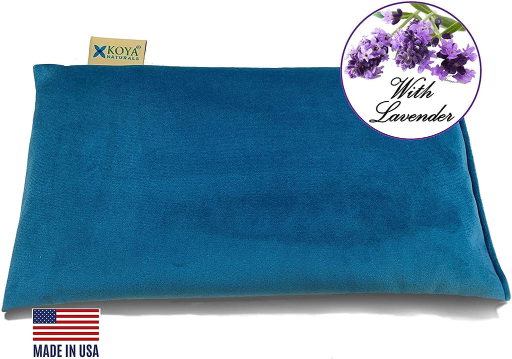Soft Velvet Rice & Flax Microwave Heating Pad with Lavender- Microwavable Moist Heat Bag - for Neck, Muscles, Joints, Stomach Pain, Menstrual Cramps (Turquoise)