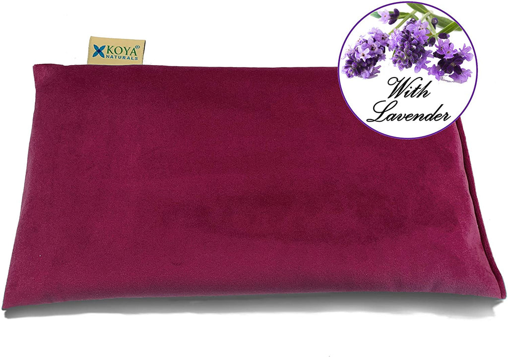 Soft Velvet Rice & Flax Microwave Heating Pad with Lavender- Microwavable Moist Heat Bag - for Neck, Muscles, Joints, Stomach Pain, Menstrual Cramps (Magenta)